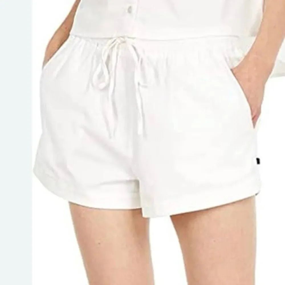 Hurley white linen blend drawstring shorts size small